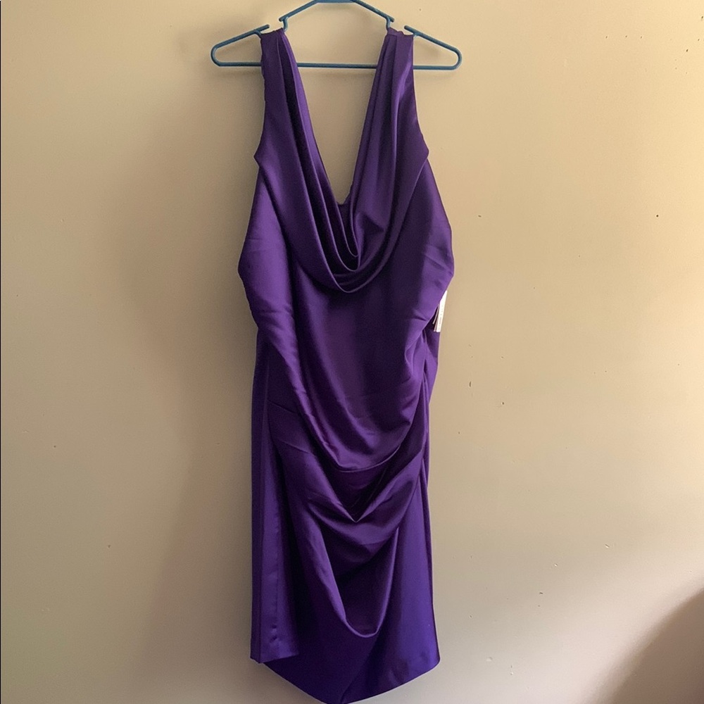 Elegant Purple Draped Dress